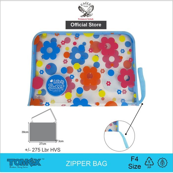 

Zipper Bag Horizontal Merk Tomex Motif Bunga Life Is Sweet TX 310012