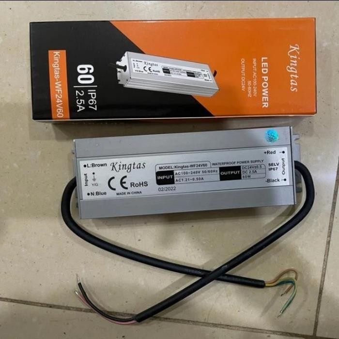 POWER SUPPLY OUTDOOR IP65 KINGTAS 12V 24V / TRAFO WATERPROOF IP65