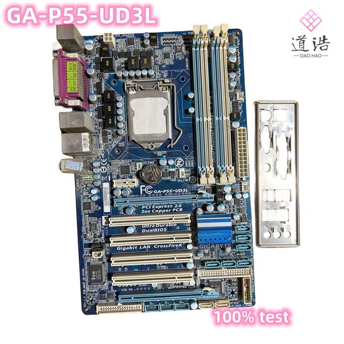 For GA-P55-UD3L Motherboard 16GB USB2.0 LGA 1156 DDR3 ATX P55 H55 Mainboard 100% Tested Fully Work