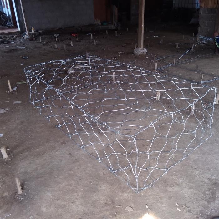 Bronjong kawat manual galvanis wadah batu *