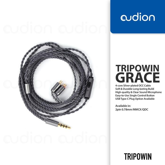 TRIPOWIN GR Silver-plated Copper OFC IEM Upgrade Cable with c