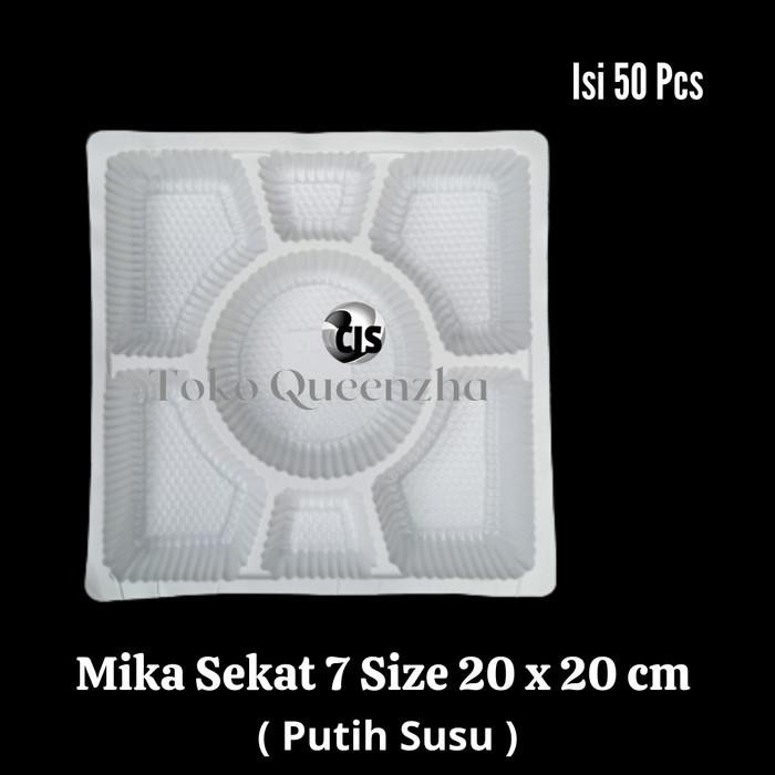 Mika Kotak Alas Dalaman Dus Nasi Box Sekat 7 Uk 20x20 cm Putih Susu