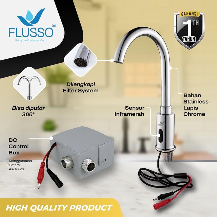 Promo Kran Angsa Wastafel Sensor Otomatis Keran Air Sink Flusso Kawt Terlaris