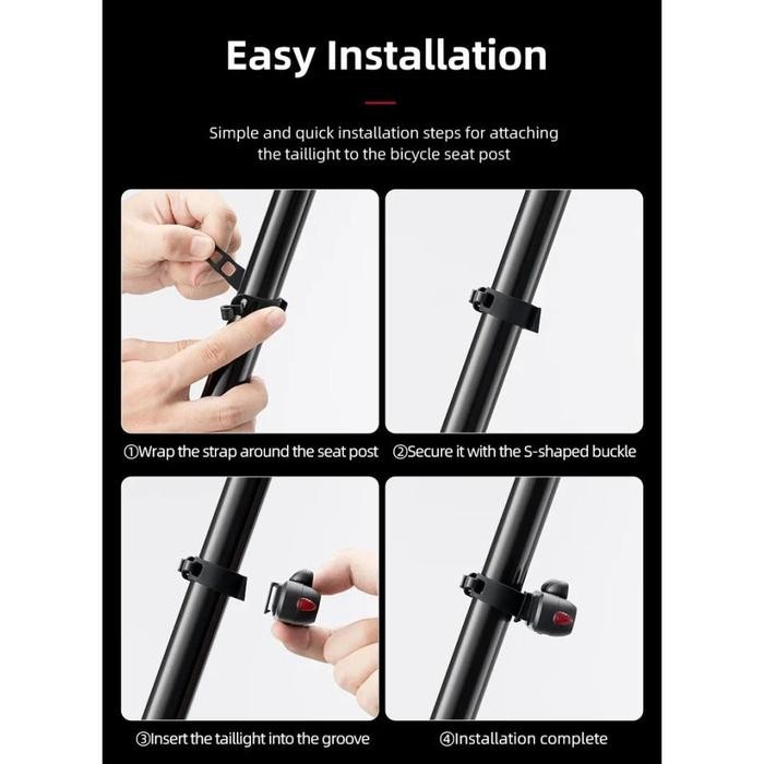 Bike Lampu Belakang Rockbros Rfl02 Bionic Frog Tail Lights Design