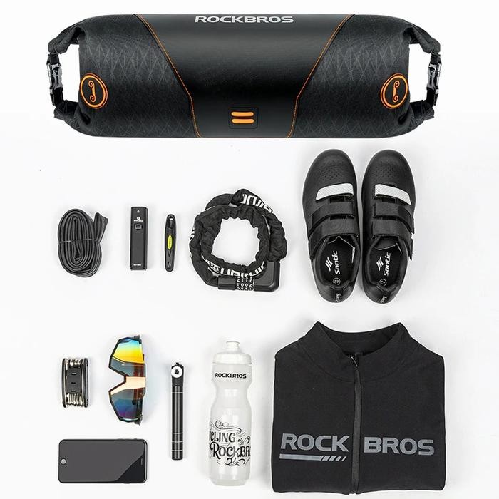 Bike Tas Sepeda Rockbros 3099 Bike Front Tube Bag Storage Roll Bag
