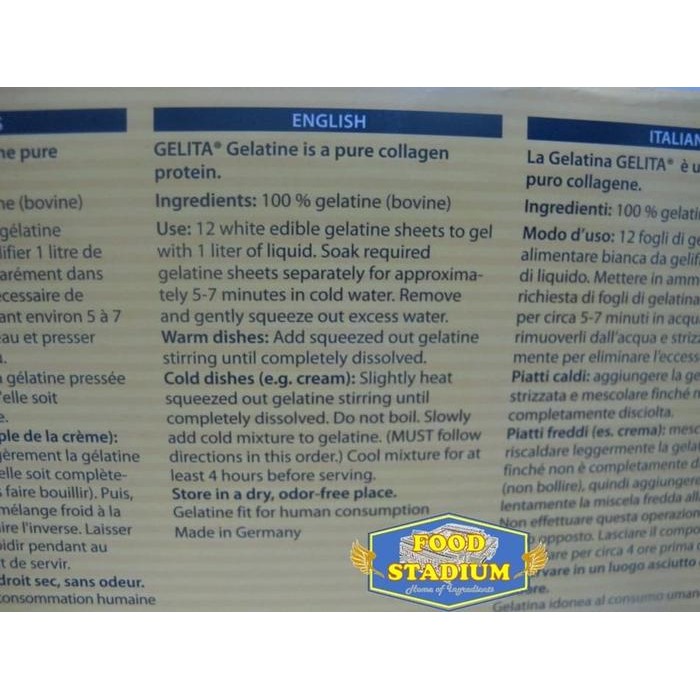 

Gelatin Sheet Halal By Gelita, 100 Gr / 30 Lembar