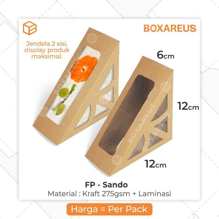 Kotak Dus Kemasan Sandwich Box Sando Packaging Toast Box Roti Bread Kode 1027