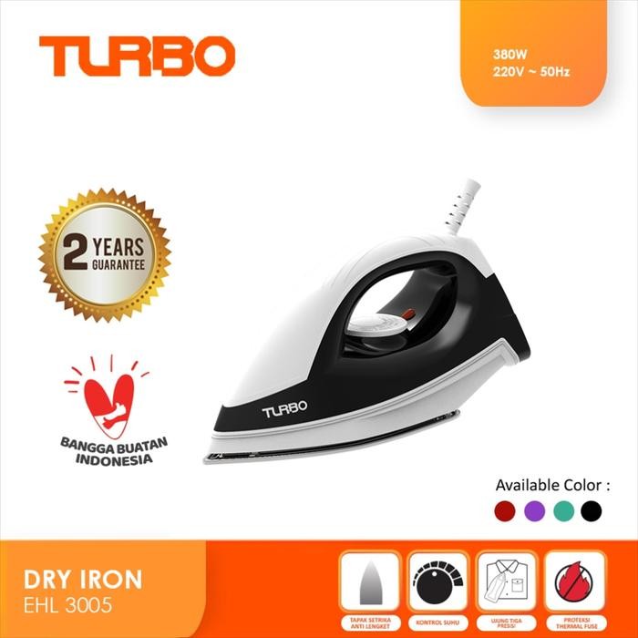 TURBO EHL3005 / EHL-3005 SETRIKA LISTRIK HITAM - GARANSI RESMI