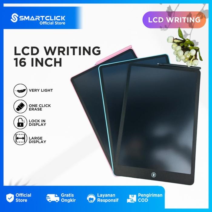 LCD Tablet Anak 16 Inch Berwarna Mainan Papan Tulis Hapus Edukasi Gambar Belajar