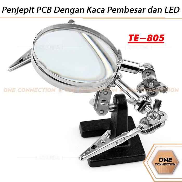 

jepit PCB Kaca Pembesar Dudukan Solder dengan LED TE801 TE805