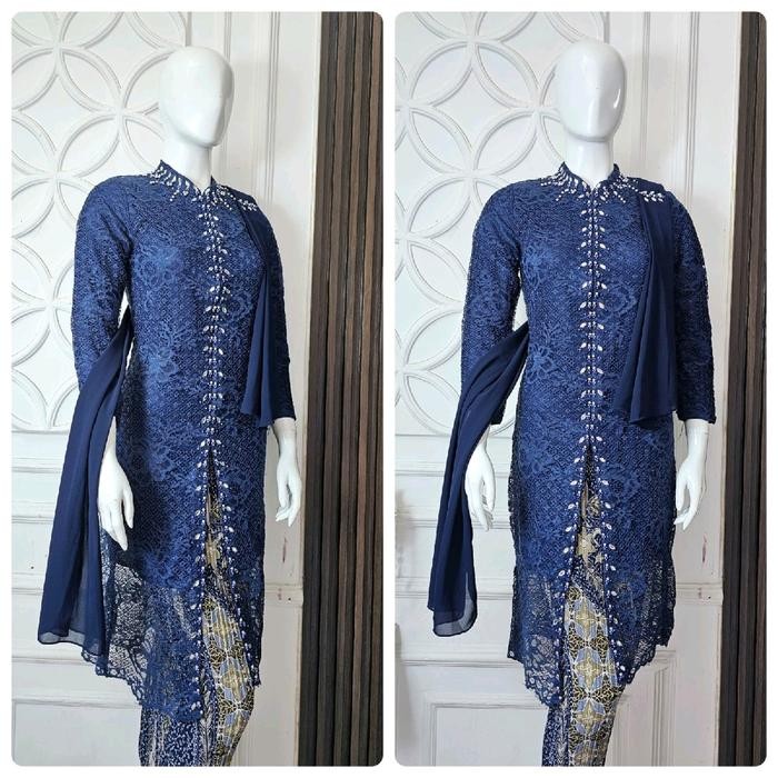 Kebaya Sanghai Tunik Brukat Selendang / Kebaya Dress Kondangan Wisuda Pesta