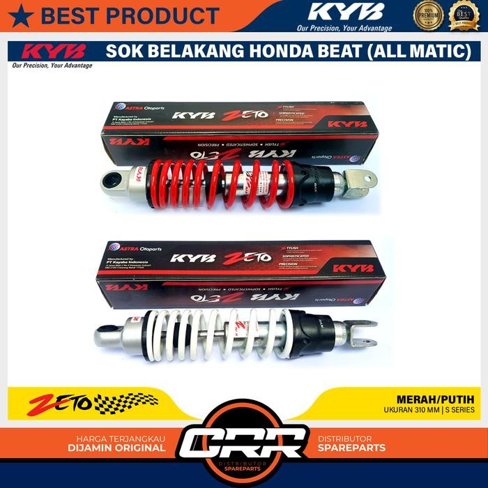 Sok Belakang Kayaba Zeto Honda Scoopy Beat Vario (All Matic) Warna Merah / Putih S Series Dengan