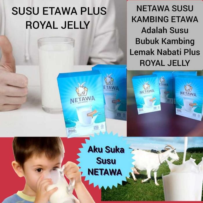 

(Expert) Susu Kambing NETAWA Plus Royal Jelly Isi 1 Box 10 Sachet