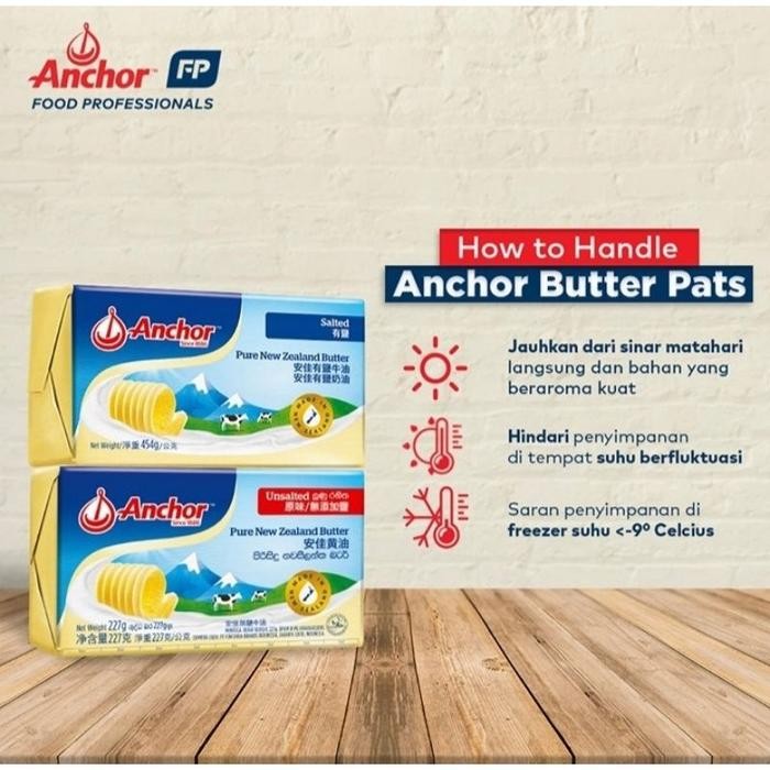 

(Expert) Butter Anchor Unsalted Anchor Butter Pats New Zealand 200 Gram