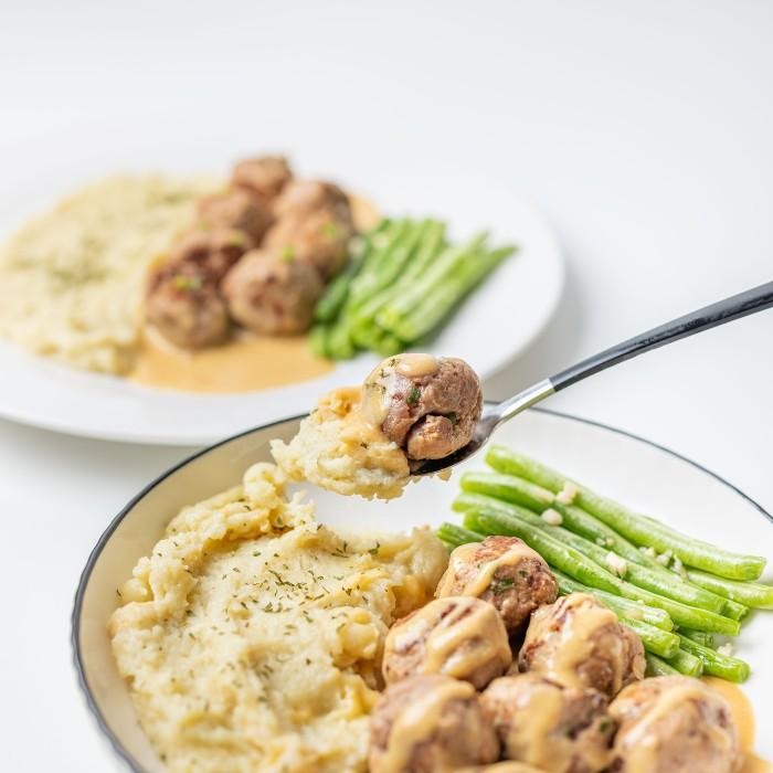 

(Expert) Low Cal & Hi-Protein Swedish Meatball (Beef) with Mashed Potato . Diet