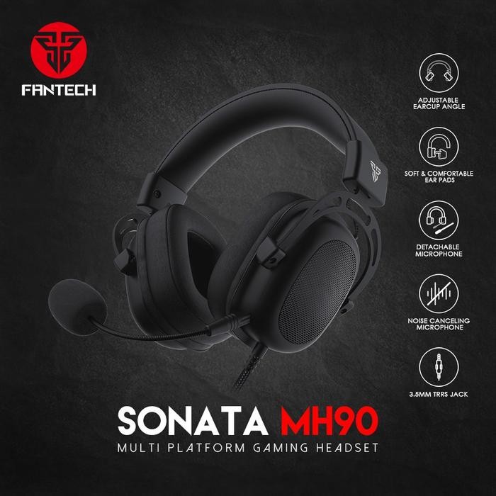 Terbaru Fantech Sonata Mh90 - Mh-90 Gaming Headset Garansi Resmi - Hitam