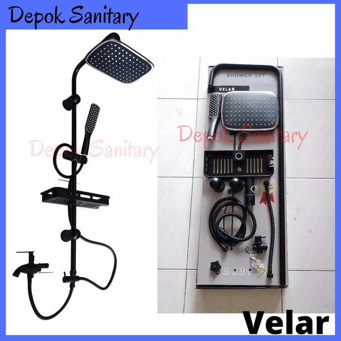 Shower column set black hitam/ shower tiang/ shower tiang set/ shower