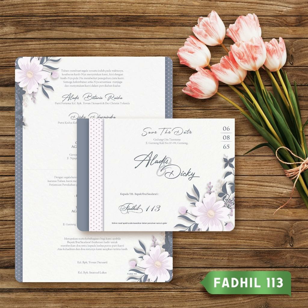 SANDRISE - Undangan Nikah Fadhil 113 | Desain Floral Elegan Custom & Hemat