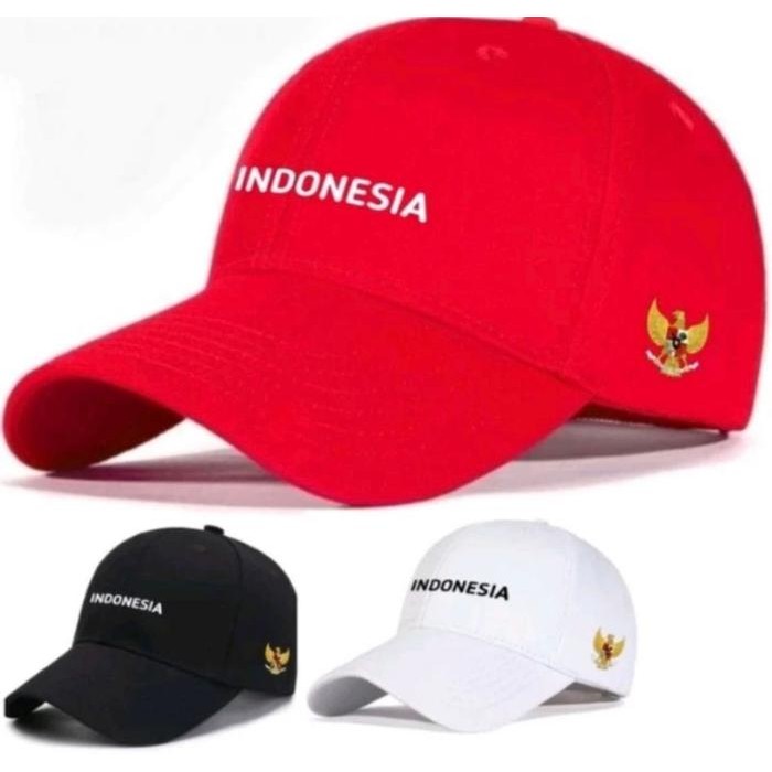 Topi Baseball Garuda Indonesia Pria Wanita Korean Style Merah Putih