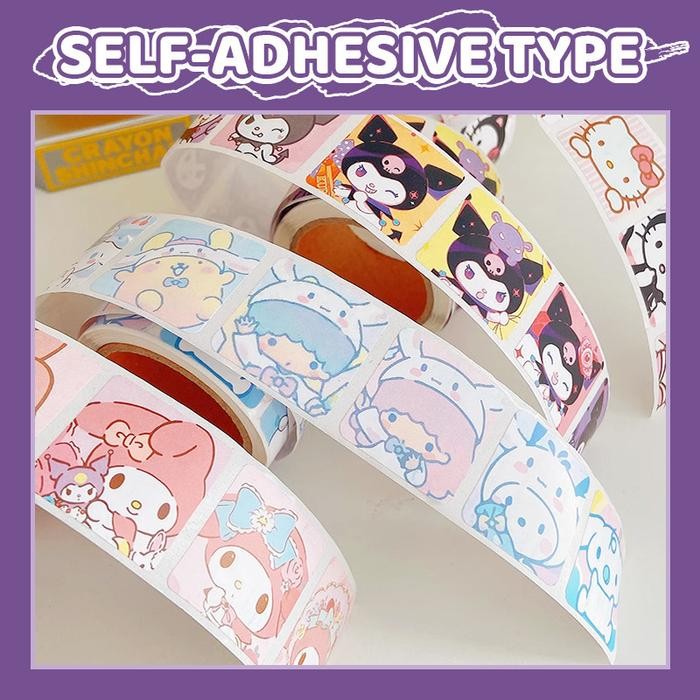 

500Pcs/Roll Stiker Sanrio Freebies Kpop Stiker Bahan Melody Kuromi