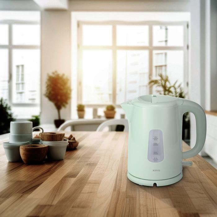 Azko Kris 1 Ltr Teko Listrik Plastik Ceret Food Grade Ketel Air Elektrik Electric Kettle Wadah Masak