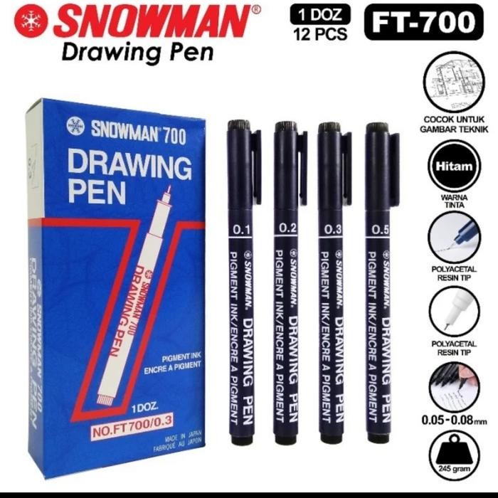 

Pen Drawing Snowman 0.1 - 0.8 (Per Lusin)