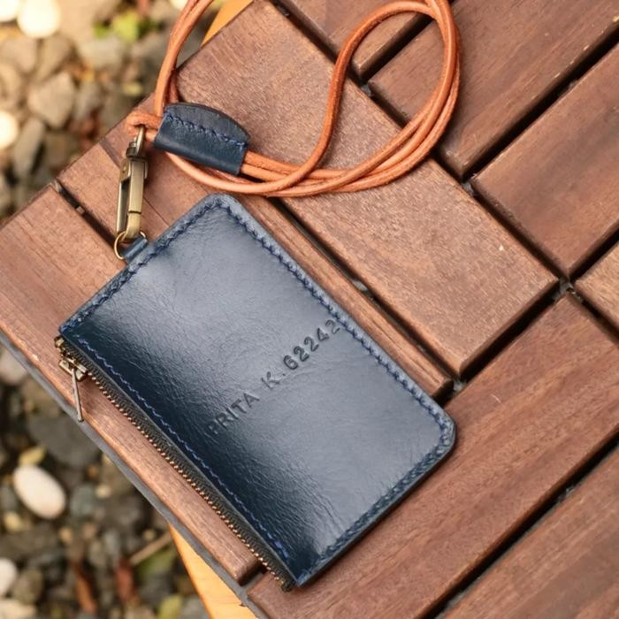

ID CARD HOLDER KULIT LEATHER LANYARD ASLI