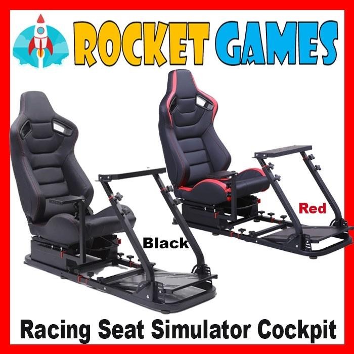 (Expert) Racing Seat Simulator Cockpit + Chair + Steering Wheel Stand Full Set