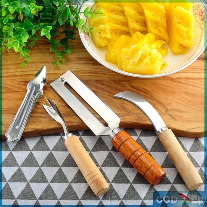Pisau Pengupas Mata Nenas Set-Alat Pengupas Biji Nenas-Set Pisau Nanas