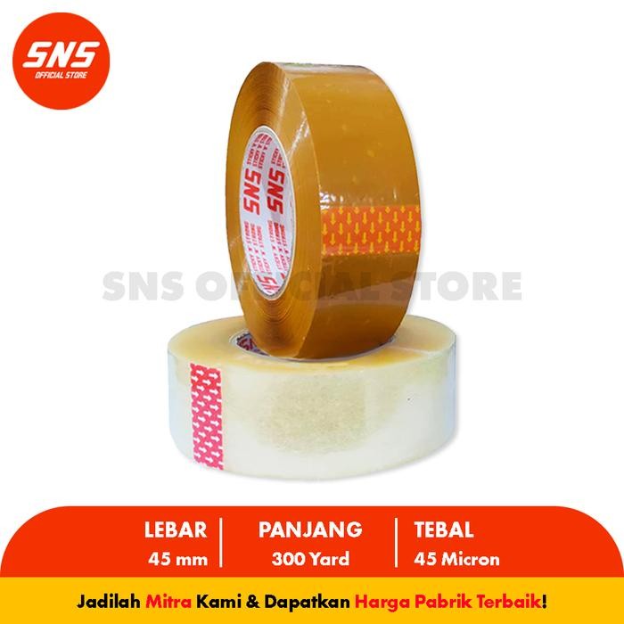 1 KARTON LAKBAN BENING/COKLAT 300 YARD X 48 MM PABRIK