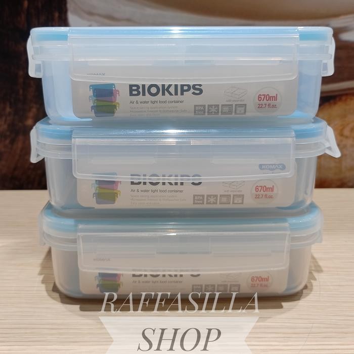 Komax Kotak Makan Sekat Biokips 670ml Persegi Panjang Korea BPAfree