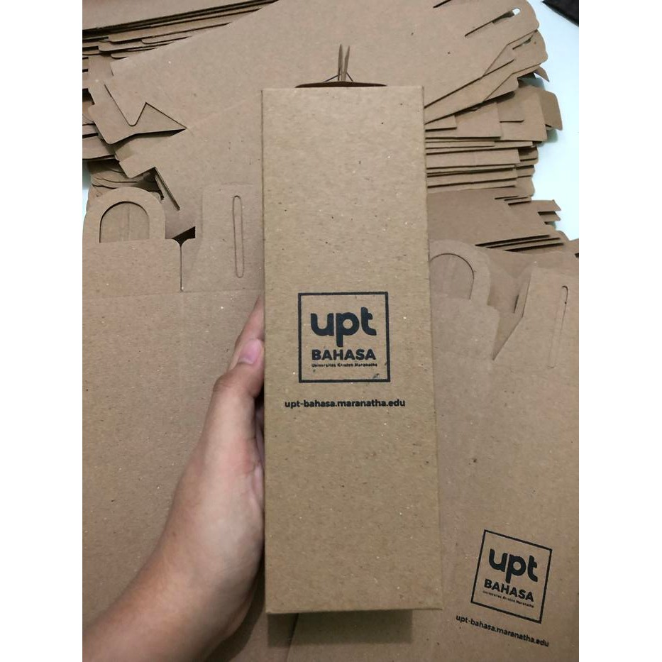 Paper box tumblr/botol coklat polos FREE TALI