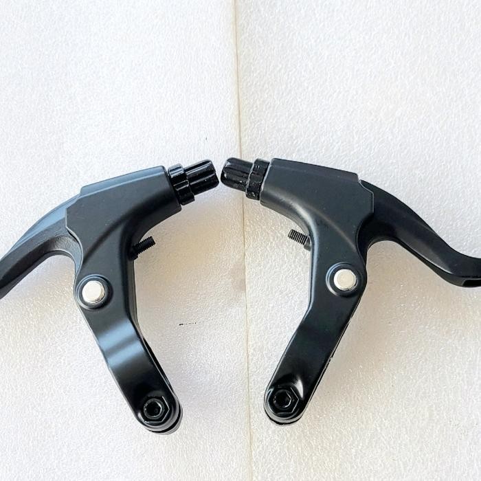 Handle Rem Sepeda Mtb Lipat & Bmx 1 Set L&R Bahan Aluminium Alloy Diameter 22 Mm Hitam Putih Outdoor