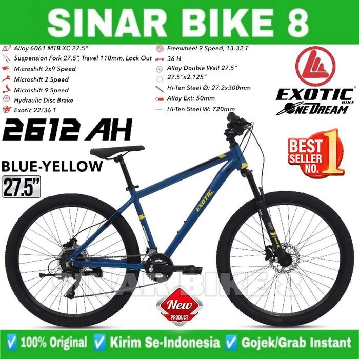 Sepeda Gunung 27.5 Inch Mtb Exotic Et 2612 Ah Alloy 18 Speed Hidrolik Promo