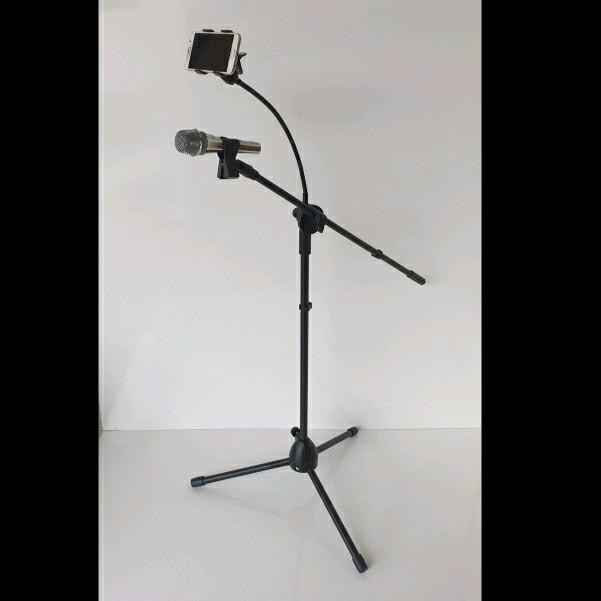 Tiang Mic / Stand Mic / Tripod Mic Berdiri HOLDER HP ( Metal Noise )