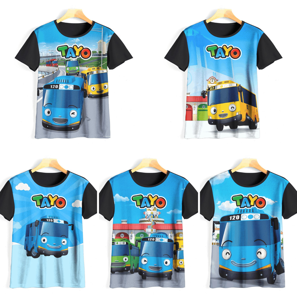Kaos Tayo the Little Bus 3D Keren Kaos Animasi Tayo Bus Kecil Baju Tayo Bus Kecil Murah Untuk Anak U