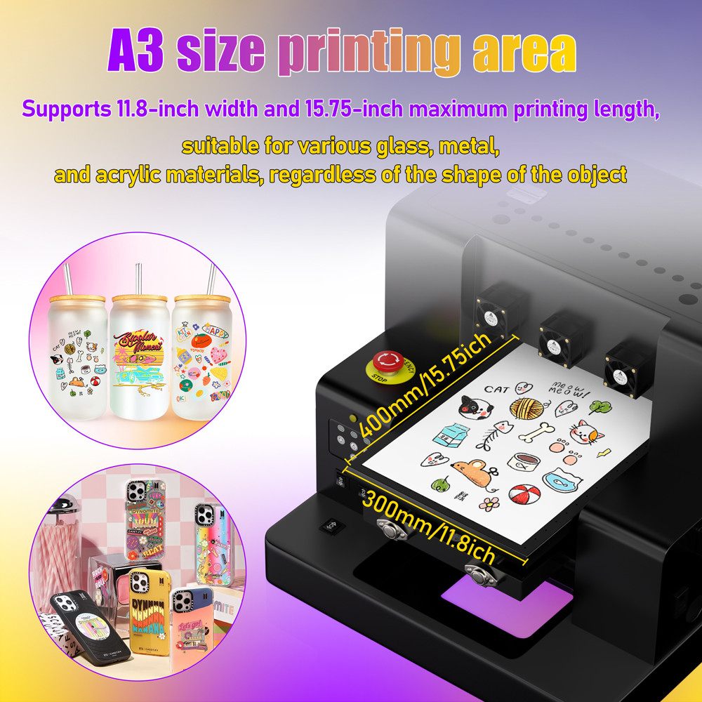 US Stock A3 UV dtf printing machine UV sticker printer a3 For Epson L805 UV DTF Printer With