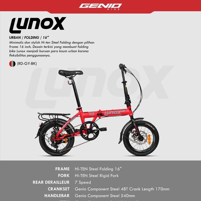 Sepeda Lipat United Genio Lunox 1.0 16 Inch