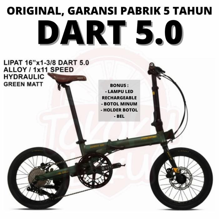 Pacific Dart 5.0 16" 11 Speed Folding Bike Sepeda Lipat Seli 16 Inch