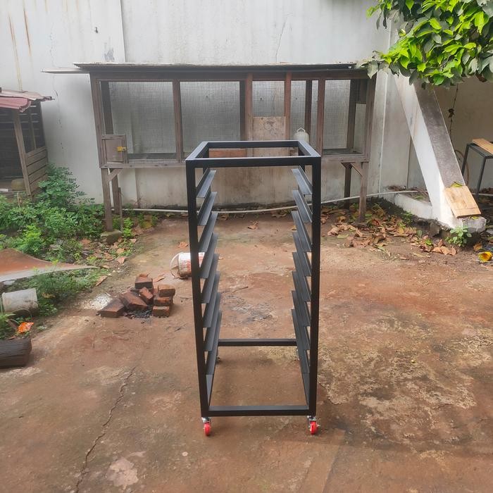 Custom Order Trolley Roti / Rak Roti / Food Trolley / Bakery Display Pasti Diskon