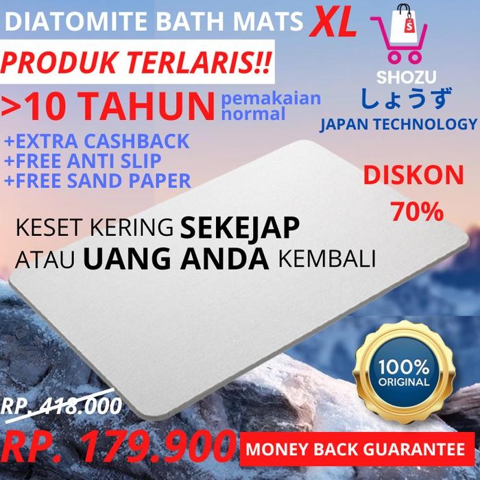 Keset Kamar Mandi Diatomite / Keset Super Serap Anti Air Original Batu