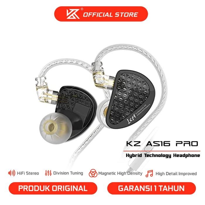 [KZ Official Store] KZ AS16 Pro with Mic 16BA In Ear Monitor Earphone