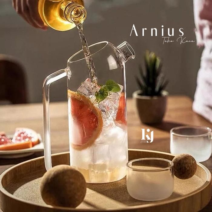 Arnius Teko Kaca Teko Transparan Jug Pitcher Estetik Unik Pasti Ori