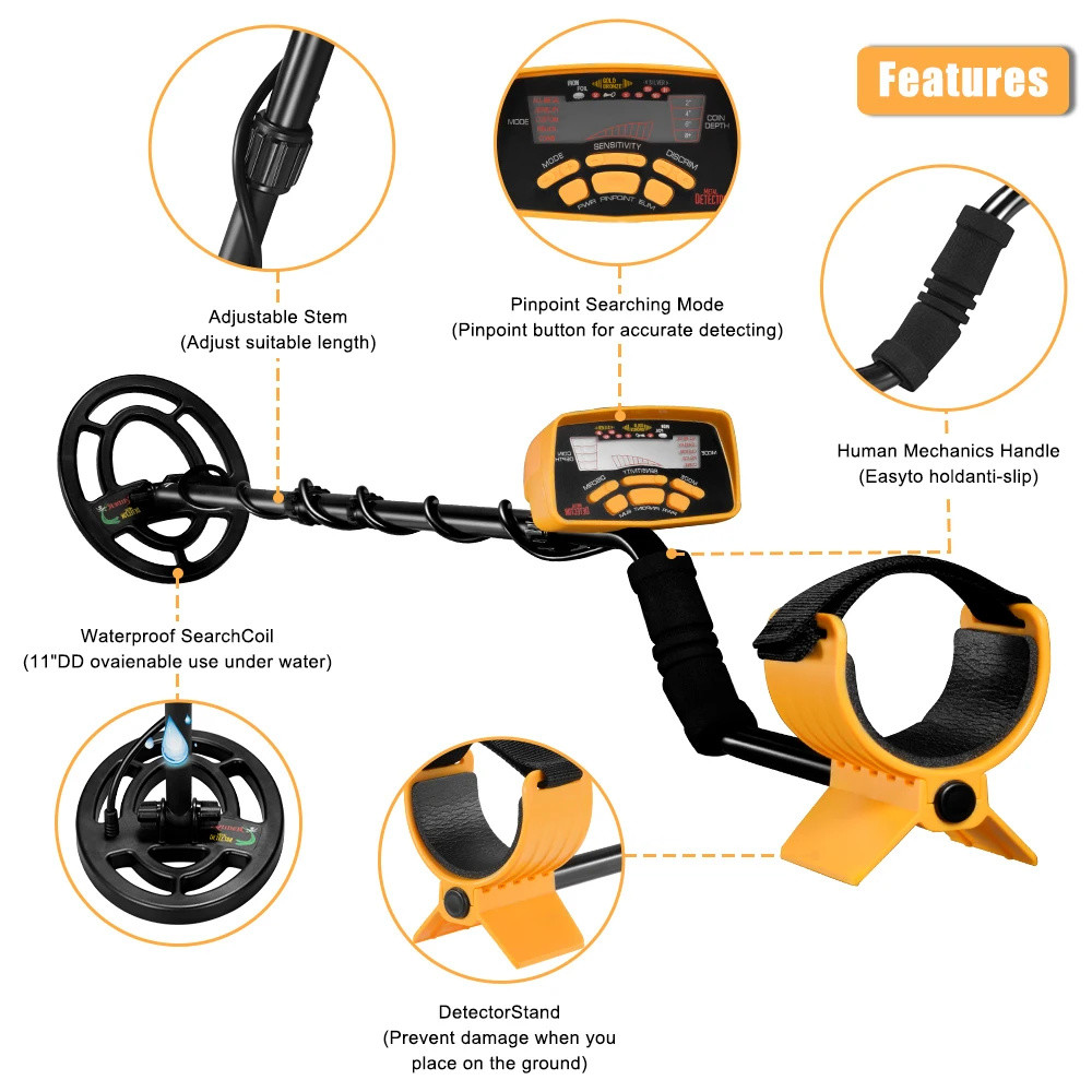 MD6250 Professional Metal Detector High Performance Underground Metal Detector Hunter Underwater