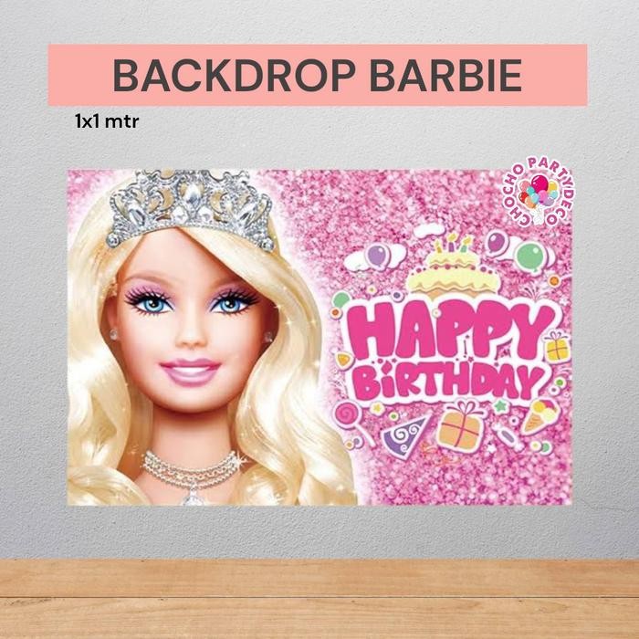 Backdrop Banner Barbie / Banner Tembok Dekorasi Ulang Tahun Barbie Ken Grab/Gosend