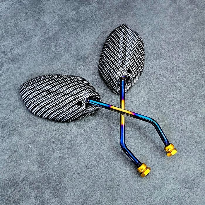 READY STOCK SPION CARBON TWOTONE PANJANG PENDEK VARIASI HONDA BEAT FI VARIO 125/150 SCOOPY UNIVERSAL