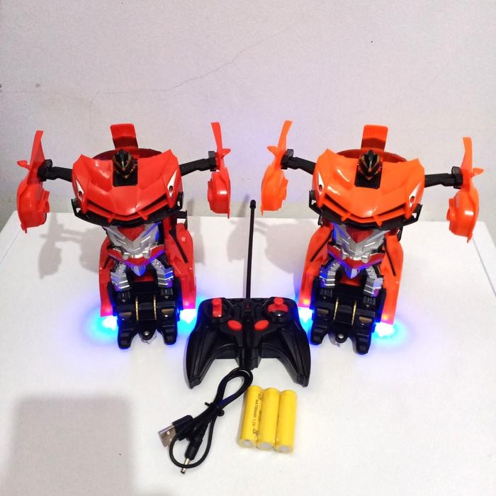 Langsung Diproses Rc Transform 1:18 / Mobil Remot Jadi Robot / Mainan Anak Laki Laki Grab/Gosend