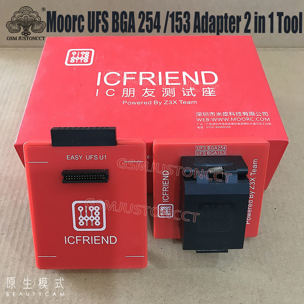 JUAL  ICFRIEND MOORC Ufs BGA 254 153 AND EASY UFS U1 Adapter 2 IN 1 TOOL For Easyjtag Plus Box O4UCD