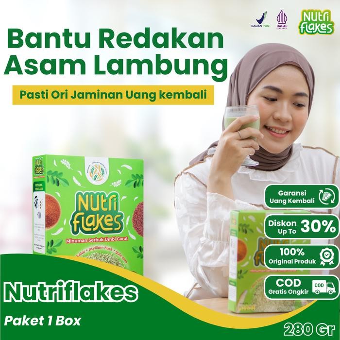 

Nutriflakes Sereal Umbi Garut Membantu Meredakan Asam Lambung 1 Box