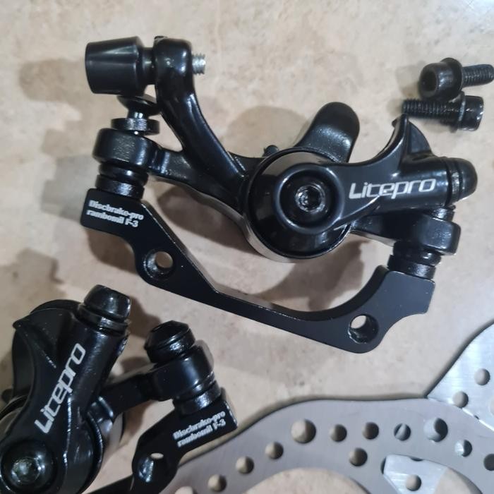 disc brake set LITEPRO rotor caliper mekanik rem cakram mt200 tektro master rem sepeda gunung